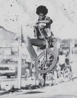 Slash riding his BMX in 1978 Slash riding his BMX in 1978