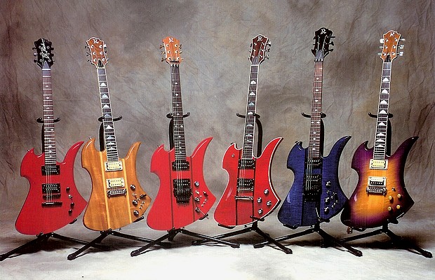 Slash's B.C. Rich Mockingbird guitars