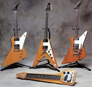 Slash's Gibson Flying V & Explorer guitars