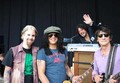Slash with Johny 5, Teddy Andreadis and Ronnie Wood